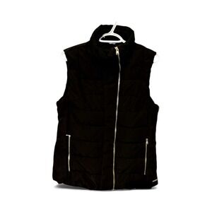 Calvin Klein Performance Womens Puffer Vest Black Zip Up Stand‎ Collar Size M